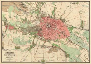 Map of Berlin, Printed by Koenigl. Lithogr. Institut, Berlin, 1857