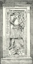 Memorial stone at Brixen Cathedral of the German poet and diplomat Oswald von Wolkenstein