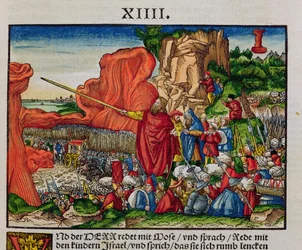 Moses crossing the Red Sea, from the Luther Bible