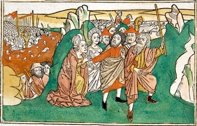 Moses in the Red Sea, Scene in the Bible of Nuremberg