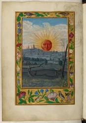 Sun with human face rising, the Fifth Treatise, from 