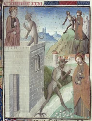 The Three Scenes of the Temptation, from Vita Christi, by Ludolf of Saxony, c.1300-7778