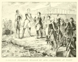 Napoleon, Frederick William III and Alexander at Tilsit