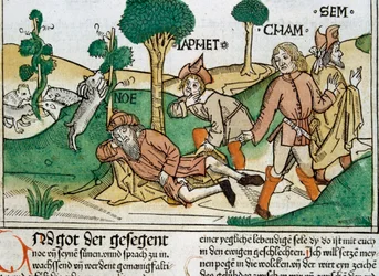 Noah and His Sons, Scene in the Bible of Nuremberg