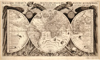 Nova Orbis Terrarum, from "Tabulae Rudolphinae" by Johannes Kepler