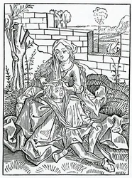 Of folys that can nat kepe secrete theyr owne counsell, illustration from Alexander Barclay