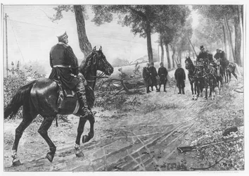 Otto von Bismarck and Napoleon III meeting at the Chaussee Von Donchery on the 2nd September 1870