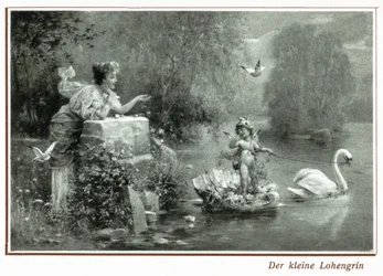 Postcard Depicting Lohengrin with the Swan