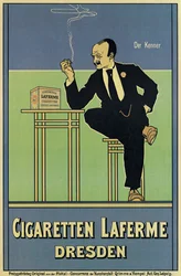 Poster advertising Laferme cigarettes