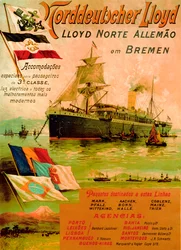 Poster Advertising the North German Lloyd Line, 1898