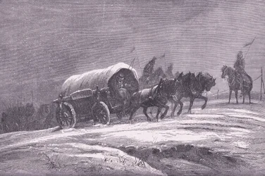Prussian field post in the snow, Cassells History of the War between France and Germany published by Cassell and Company Limited, c.1890