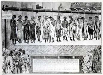 Public execution of citizens of Tripoli, who opposed the Italian invasion in 1911, from Simplicissimus magazine, 1912