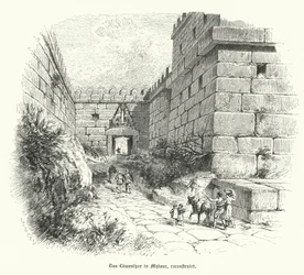 Reconstruction of the Lion Gate, Entrance to the Citadel of Mycenae, Greece