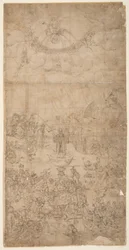 Religious allegory with the seven sacraments and the seven deadly sins