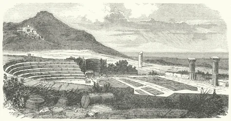 Remains of the ancient Roman theatre at Tusculum