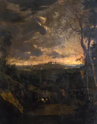 Rider Before a View of Gotha and Friedenstein Castle