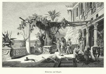 Roman Emperor Tiberius on the island of Capri