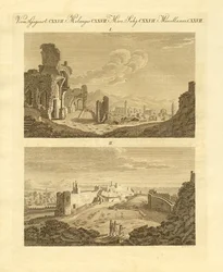 Ruins of the old town Sagunto in Spain