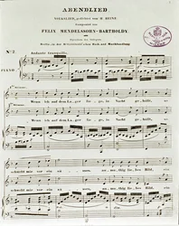 Score Page of Abendlied by Felix Mendelssohn