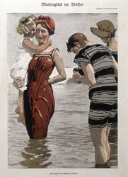 Sea Bath: A Woman and Her Daughter in Bathing Suit