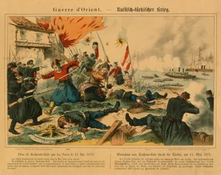Taking of Suchum-Kale by the Turks During the Russo-Turkish War, 15 May 1877, Published by F.C. Wentzel, Weissenburg, 1877