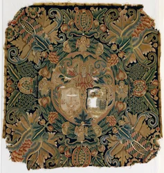 Tapestry armorial cushion cover