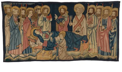 Tapestry panel depicting the Death of the Virgin