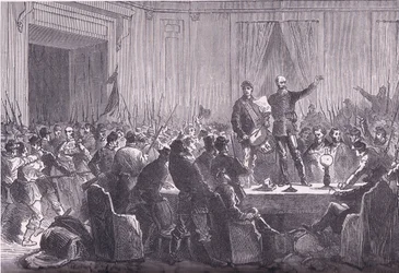 The 106th Battalion of National Guards delivering Trochu at the Hôtel de Ville, Cassell