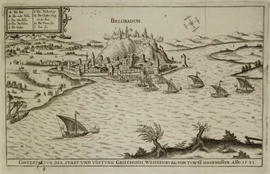 The Fall of Belgrade to the Turks in 1521, Illustration from a Book on the Ottoman Campaigns in Europe, Engraved by Paul Furst