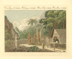 The Morai or the sepulture-plaza on the Island of Nukahiwah in the South Seas