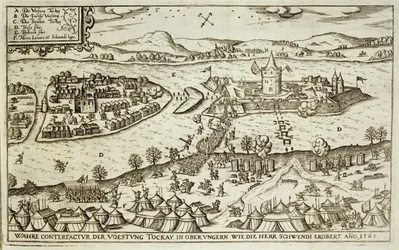 The Town of Tokay Recovered from the Turks by Herr Schwendi in 1565, Illustration from a Book on the Ottoman Campaigns in Europe, Engraved by Paul Furst