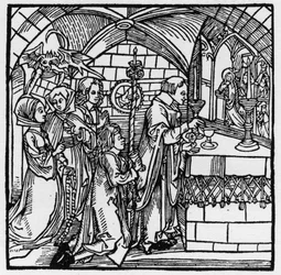 The devil makes women chat during Mass - in “The Knight of the Tower” by Knight Marquard vom Stein
