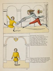 The Story of Little Suck-a-Thumb. Conrad, a little boy who sucks his thumbs, has them cut off by the scissor-man, a tailor