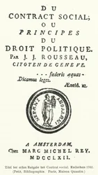 Title page of the first edition of The Social Contract, by Jean-Jacques Rousseau