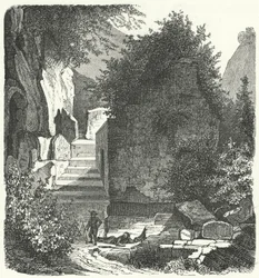 Tomb of the Roman Poet Virgil, Posillipo, Naples (engraving)