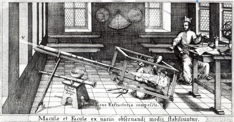 Various methods of observing sunspots, illustration from 
