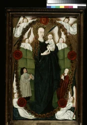 Virgin Of The Rosary With Patrons And Angels
