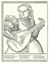 Woman Playing a Lute