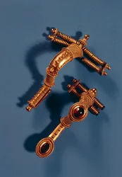 Two curved brooches, from Hassleben, Thuringia