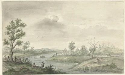 Landscape with Winding River and Anglers