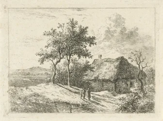 Three Figures by a Farm