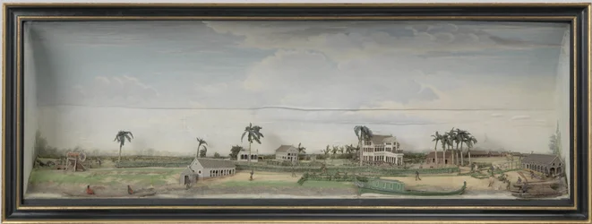 Diorama of the Zeezigt Coffee and Cotton Plantation in Suriname, c.1815-21