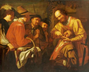 A Quack Dentist Extracting a Tooth, While a Group of Onlookers Watch Nearby