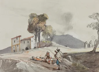 Shepherds with Vesuvius in the Distance (with additions by a Borbone pupil)