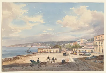 View from Posillipo Looking North, One of Four Small Views of Naples from an Album Amicorum