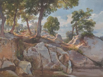 View of Arlamato Caserlano, Sorrento, Study for Oaks at Sorrento