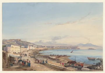 View of Naples and Vesuvius from Posillipo, One of Four Small Views of Naples from an Album Amicorum