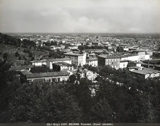 Panorama of Bologna with Some Factories and a Hill