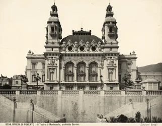 View of the Facade of the Montecarlo Theater, Designed by Charles Garnier, Monaco