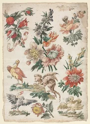 Floral Designs with Birds and Griffon
